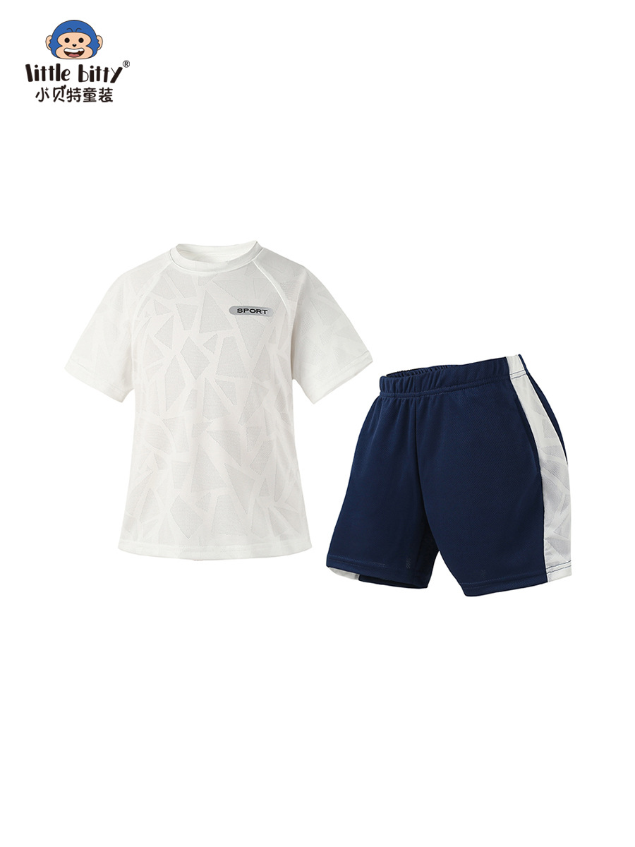 Verano de 2025 nuevos pantalones cortos de mangas cortas para niños, ropa deportiva para niños, ropa de secado rápido para niños, ropa de secado rápido