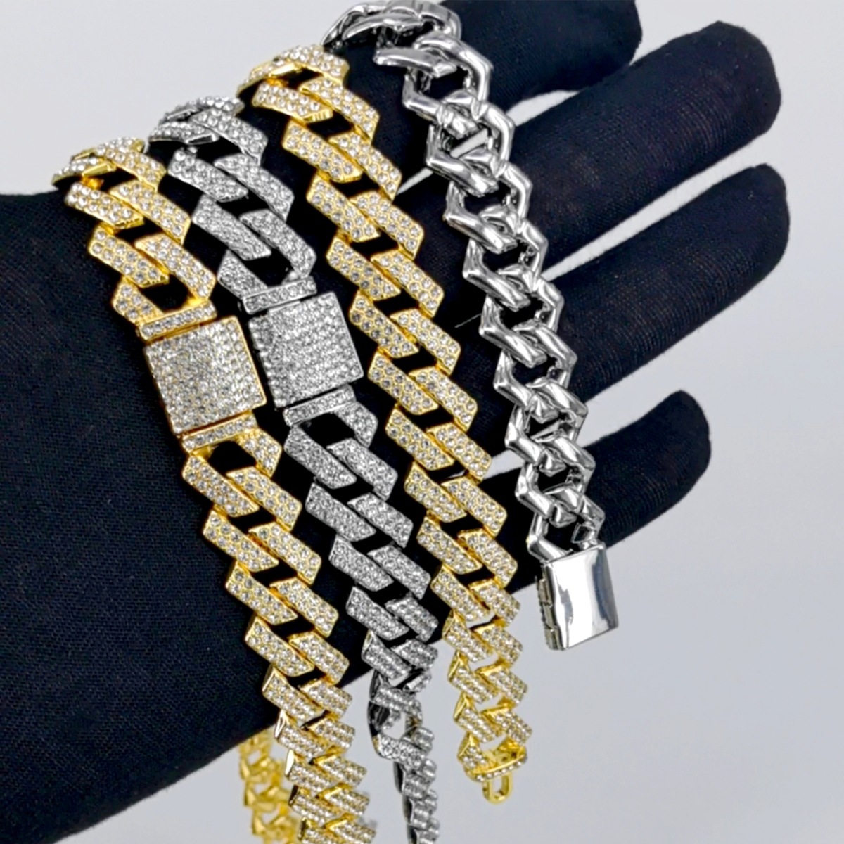 500g Weight Zircon Inlay Material Necklace Classification Alloy Chain Material 1 Piece Quantity Street Occasion Alloy Material Geometric Pattern Men's Gender Inlay Design Hip-Hop, Retro Style Hip-Hop Retro Geometric Alloy Inlay Zircon Men's Necklace 7