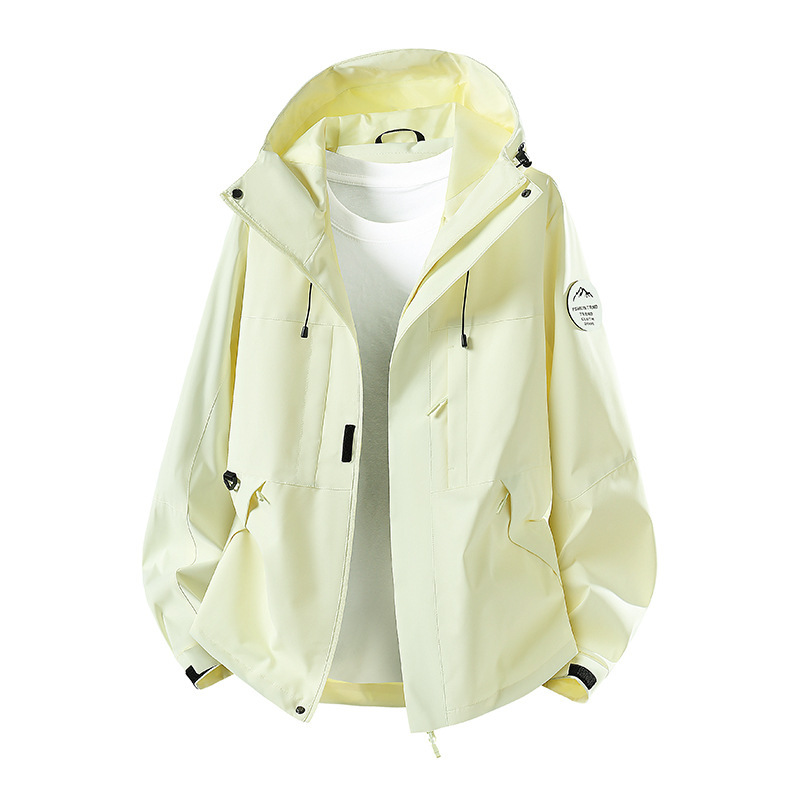 Dopamine Triple-Protection Outdoor Couple's Waterproof Mountaineering Jacket Single-Layer Water-Resistant Jacket Single-Layer Jacket