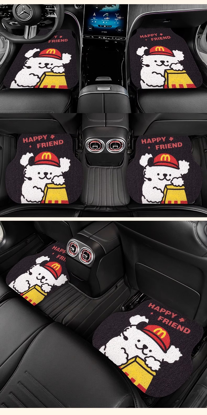 Universal Car Floor Mats, Car Foot Mats, Driver's Wire Ring Car Carpets, Car Foot Mats, Cute Cartoons