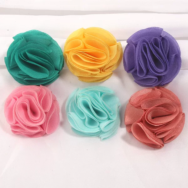 Foreign trade 5cm double-layer chiffon fabric 3D rose flower DIY suit brooch, lapel pin, clothing accessory