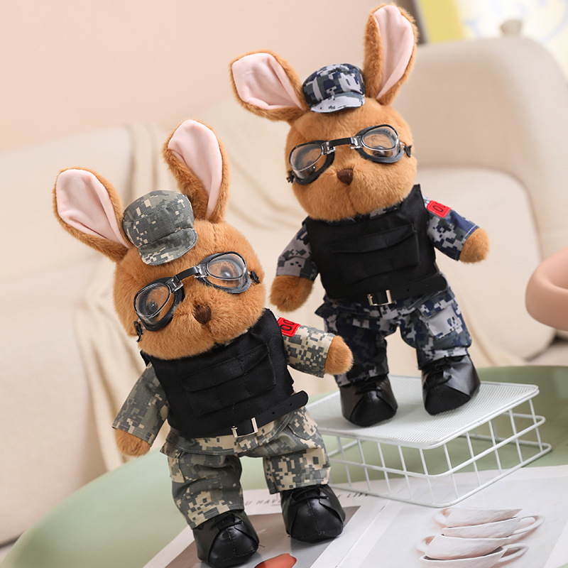 Camuflaje Panda Montar Muñeca Conejo Muñeca Soldado Soldado Hermano Peluches Soldado Veterano Memorial Ceremonia de Policía