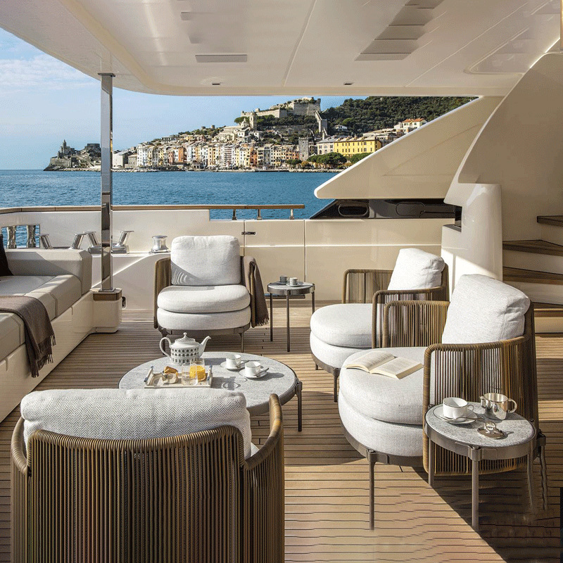 Sofá de caña patio al aire libre ocio silla de caña terraza villa jardín al aire libre impermeable combinación de muebles dobles