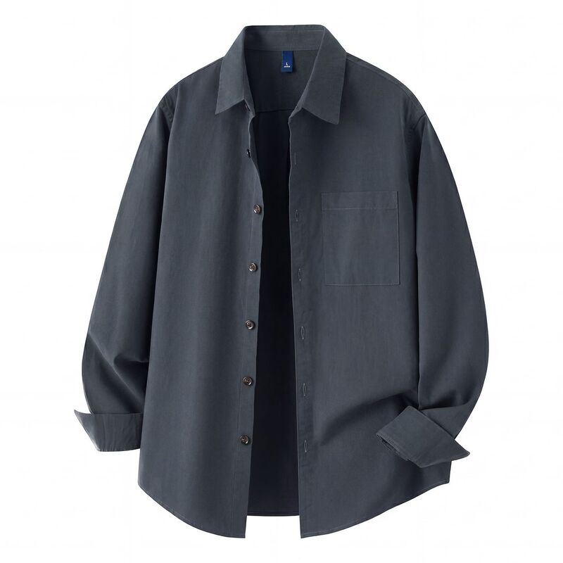 Shanggu Men's Clothing Autumn Luxury Trendy Brand Pure Cotton Minimalist Long Sleeve Shirt American Casual Loose Shirt Jacket Shanggu Men's Clothing Autumn Luxury Trendy Brand Pure Cotton Minimalist Long Sleeve Shirt American Casual Loose Shirt Jacket