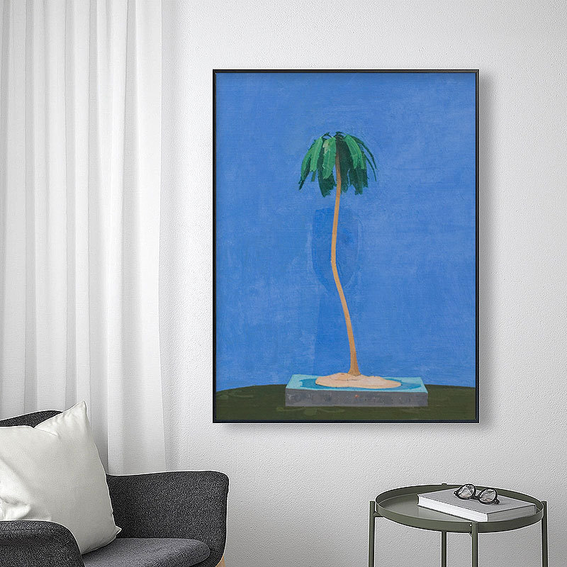 A Tree Retro Niche Bauhaus Dopamine Art Blue Decorative Painting Studio Minimalist Wall Art Print A Tree Retro Niche Bauhaus Dopamine Art Blue Decorative Painting Studio Minimalist Wall Art Print