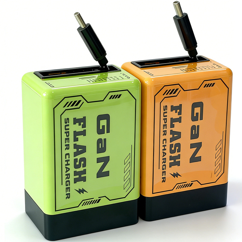 Gallium Nitride Pd35W Type-C Fast Charging Port with Retractable Data Cable, Cross-Border Popular Fast Charging Charger Head