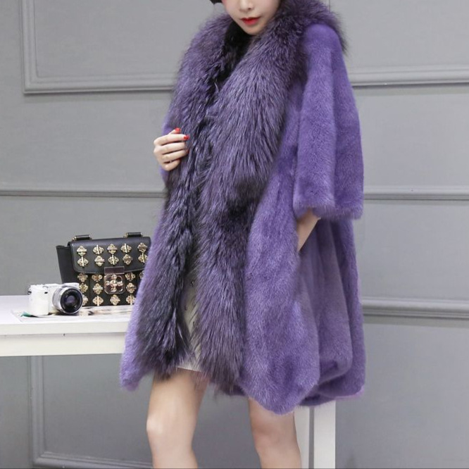 冬上新皮毛一体进口整貂皮大衣女中长款韩版水貂皮草外套女真貂