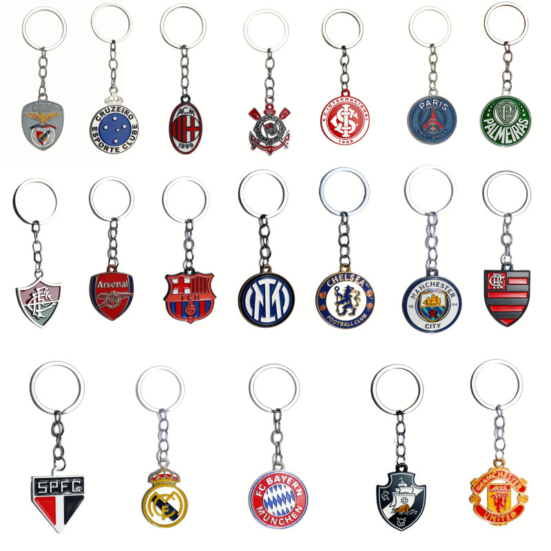 Zinc Alloy Football Double-Sided Paint Real Madrid Barcelona Manchester City Manchester United Liverpool Chelsea Club Pendant Jewelry