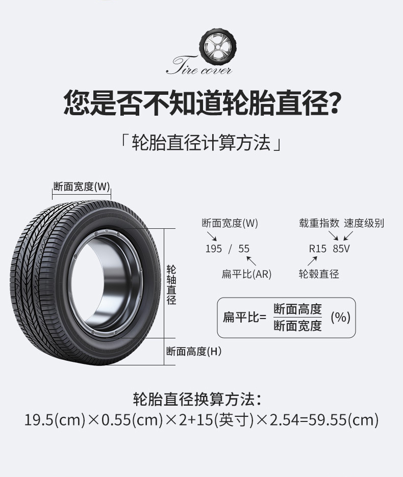 Cross-Border Hot Selling 190t Polyester Taffeta Tire Cover Car Spare Tire Cover Snow Tire Storage Bag Wheel Cover Protective Cover