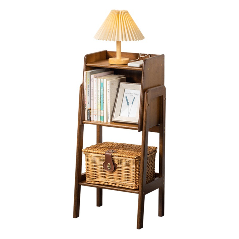 Nogal retro estantería combinación gabinete de libros de imágenes para niños sala de estar simple TV lado del piso del Gabinete rack de almacenamiento Nuevo