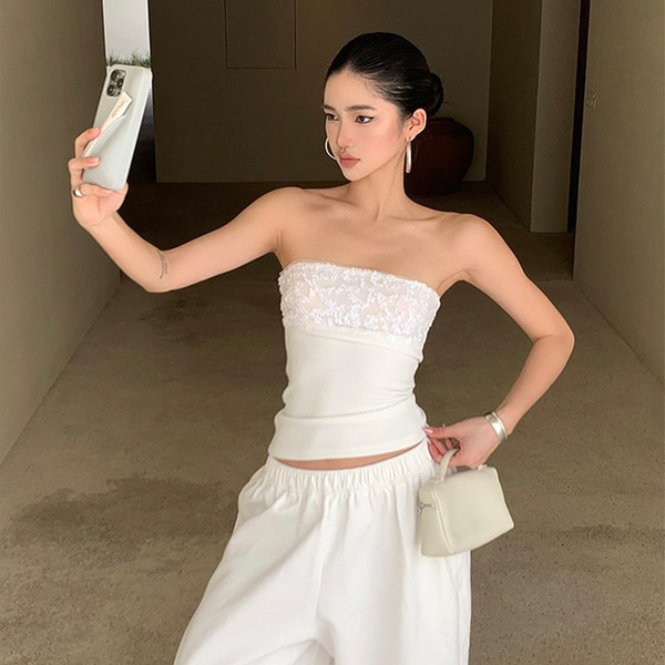 White design sexy summer tube top sleevless