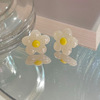 Fresh cute earrings, small design ear clips, flowered, simple and elegant design