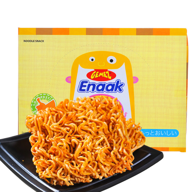 Indonesian GEMEZ Chicken BBQ Flavor Instant Noodles 16x30 Full Carton Snack Dry-Eat Instant Noodles Puffed Food
