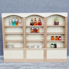 1:12人形屋DOLLHOUSEミニ家具部品三連本戸棚本棚展示戸棚diy素地