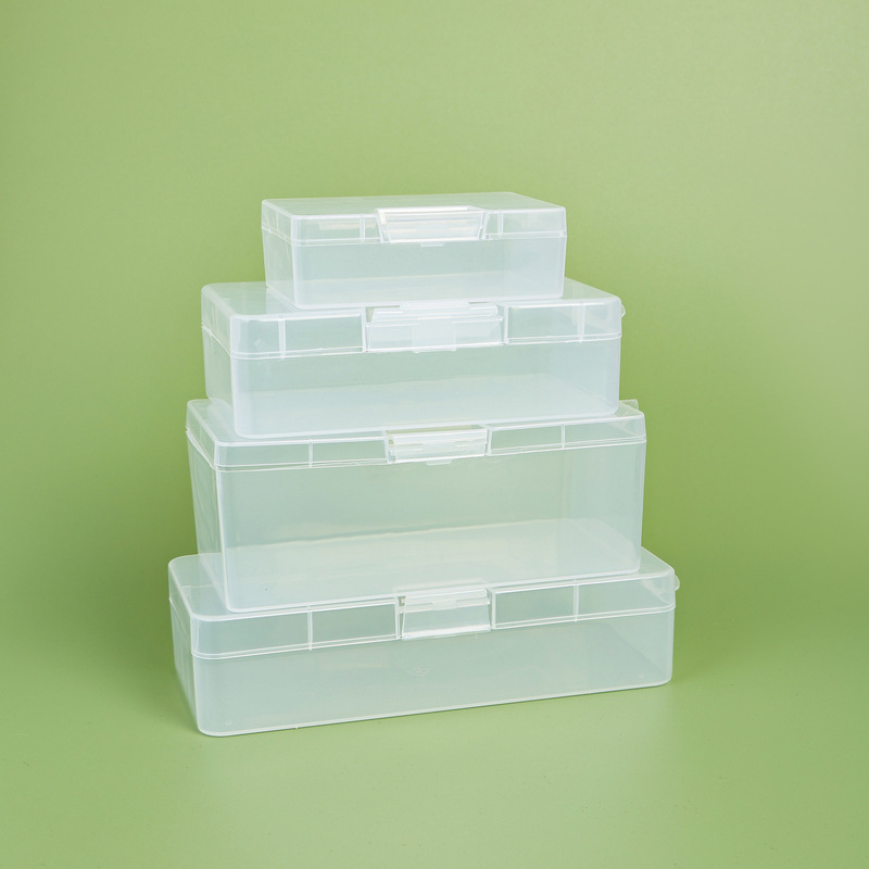 Thick transparent plastic storage box jewelry stationery fishing gear screws hardware parts tools rectangular empty box hanging hole Thick transparent plastic storage box jewelry stationery fishing gear screws hardware parts tools rectangular empty box hanging hole