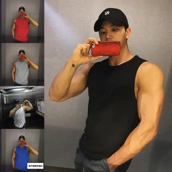 vest vest fitness men's sleeveless loose quick-drying stretch summer vest casual bottoming undershirt flow sports T-shirt