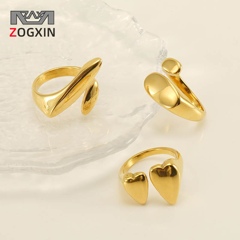 Nueva moda europea y americana de acero inoxidable de las mujeres anillo clásico versátil de cercanías anillo de titanio de acero 18K anillo de oro para las mujeres