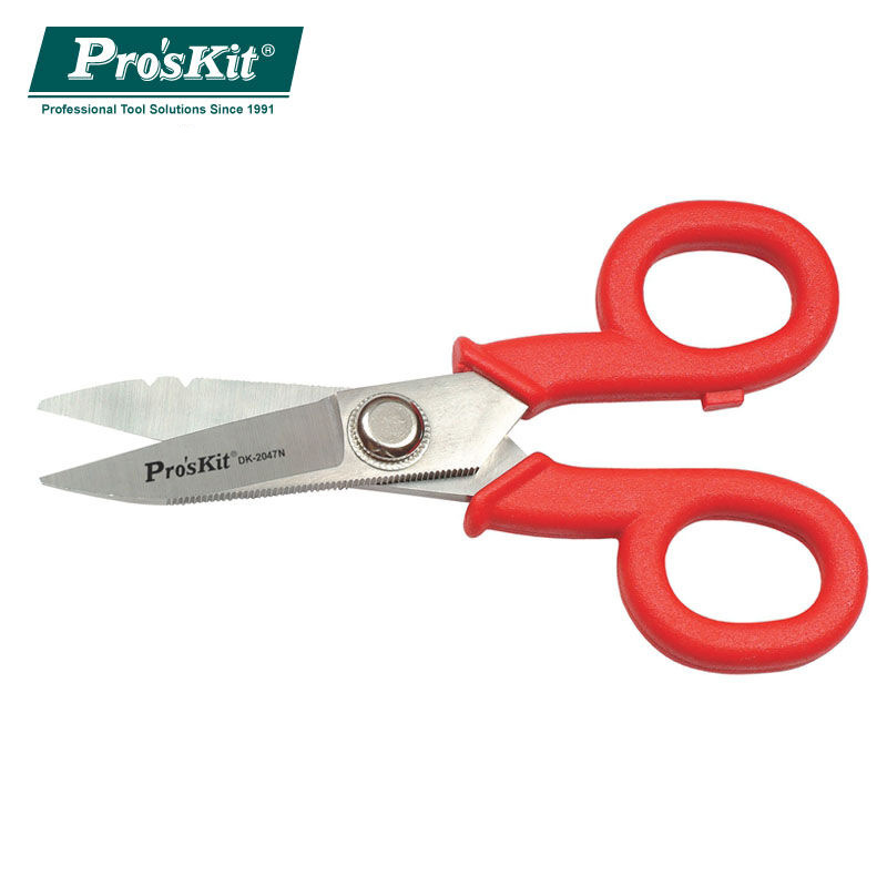 台湾宝工电工剪刀多功能剥线工具家用厨房不锈钢小剪子DK-2047N