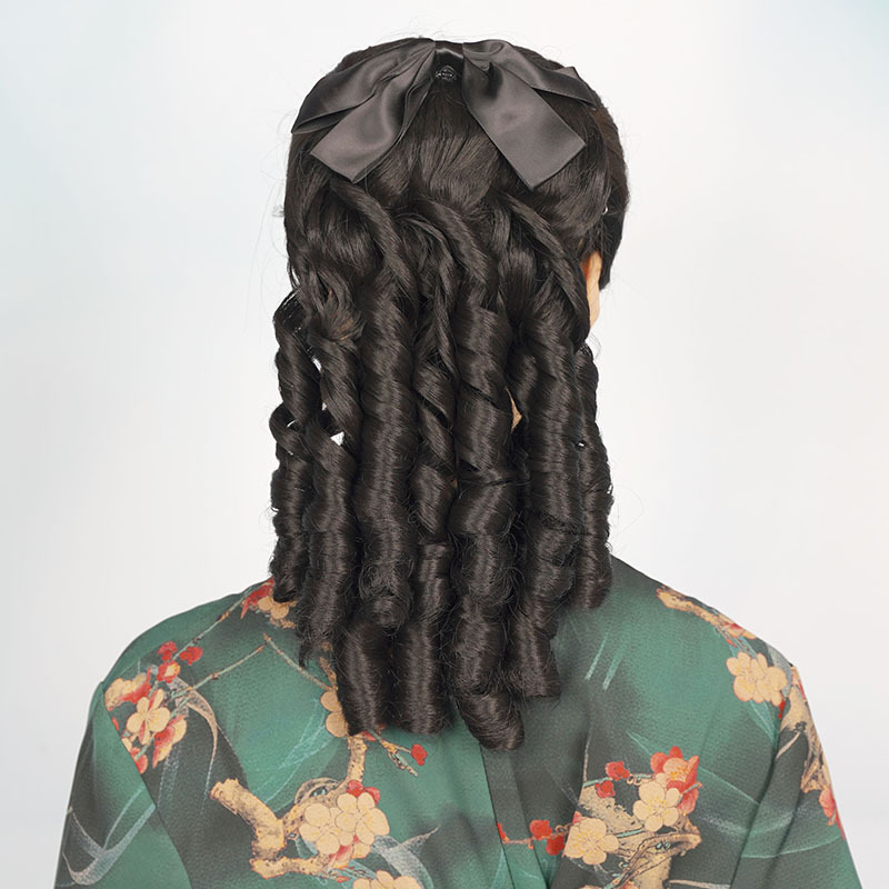 Princesa peluca rizado Cola de Caballo cheongsam antiguo traje peluca Cola de Caballo República de China Cine y Televisión retro danza Asociación peine Pelo Rizado cola de caballo