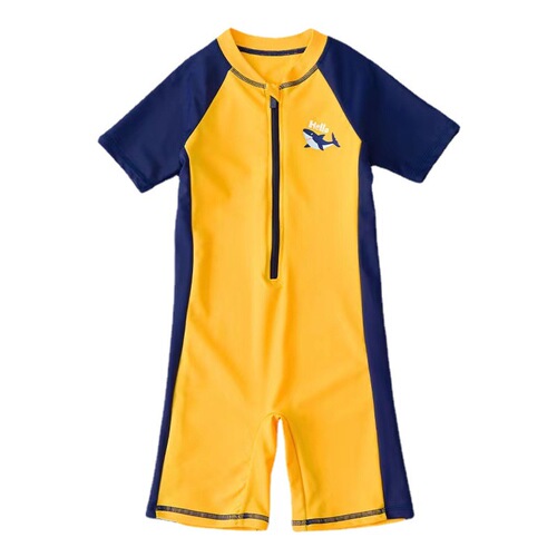 Nylon youth swimsuits for children and students, color matching, fashionable and versatile swimsuits for men, boys, fattening and enlargement wholesale