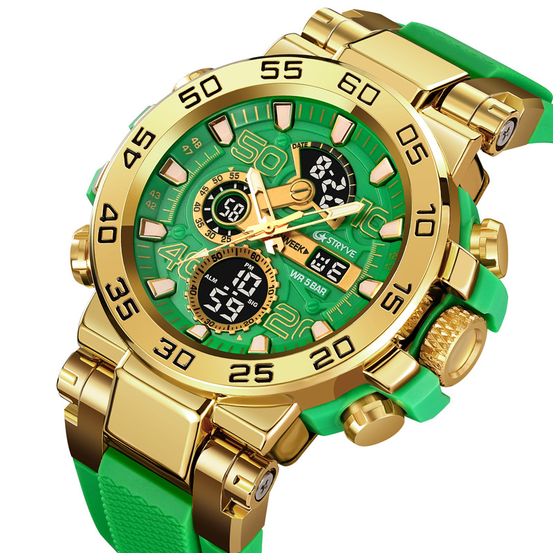 STRYVE nuevo deportivo colorido cronógrafo luminoso reloj electrónico impermeable reloj multifuncional para estudiantes 8030