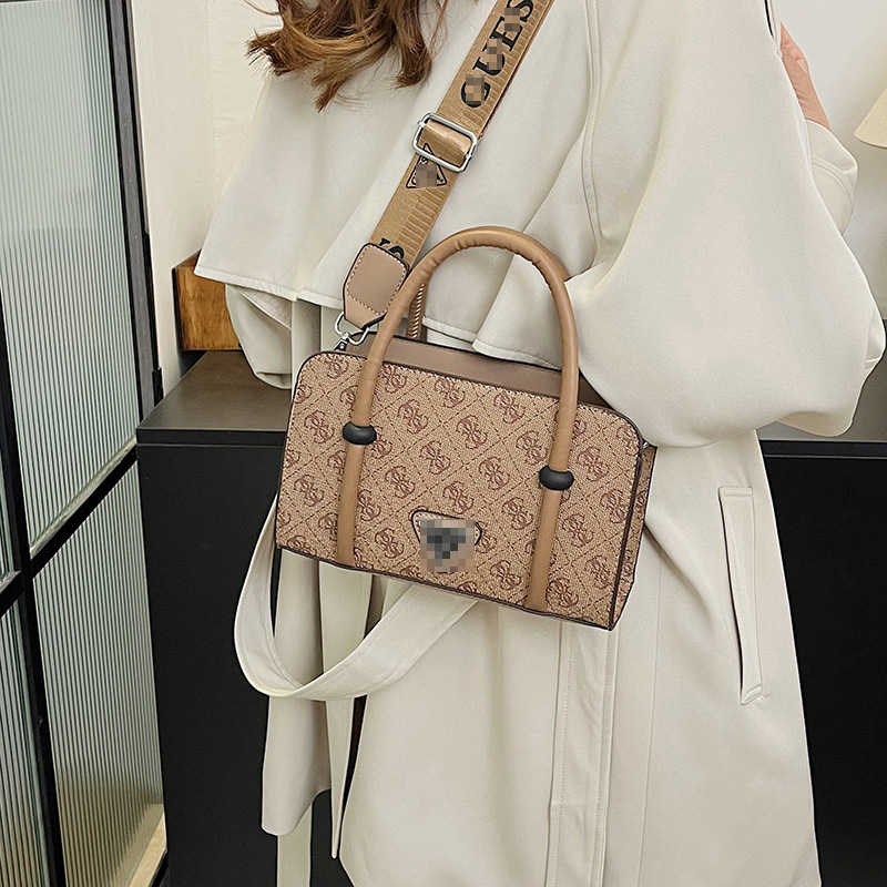 Bolso de mano estampado transfronterizo para mujer 2024 nuevo bolso de hombro a cuadros retro moda simple bolso de mensajero de viaje