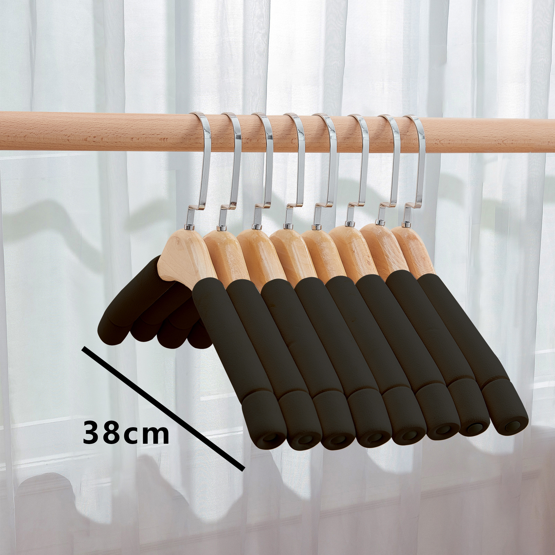 Esponja percha sin costuras esquina anti-hombro colgante de madera suéter abrigo no abultado ropa de armario soporte ropa de hogar percha ropa de apoyo