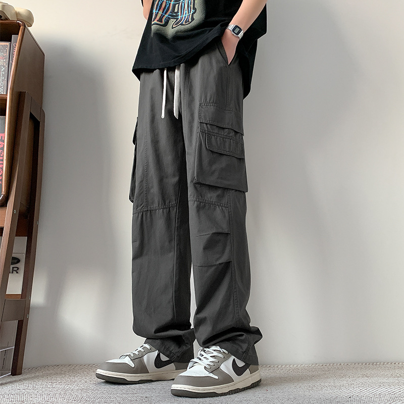 直筒休闲裤男春秋季纯棉工装裤子2025新款男装宽松男生青少年长裤|undefined