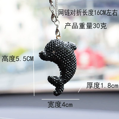 New Cross-Border Creative Innovative Car hanging - black-rhinestone-dolphin-car-pendant