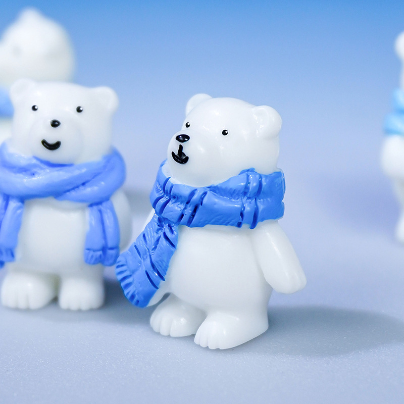 Nueva bufanda de iceberg de paisaje de nieve explosiva, muñeca de oso polar, decoración creativa de micro paisaje de bricolaje, decoración de resina