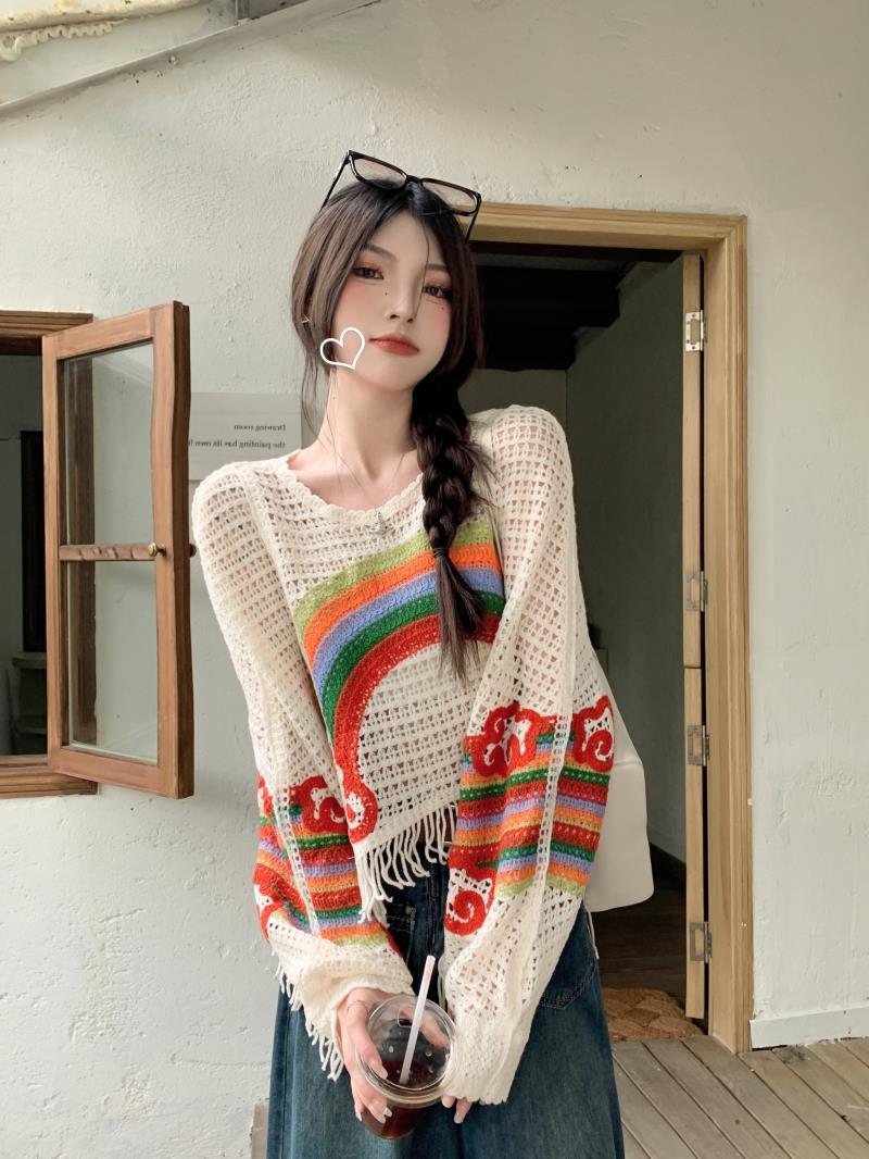 Women's Knit Striped Colorblock Pullover Sweater - Image 6