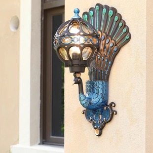 Outdoor wall lamp waterproof European style villa landscape courtyard door creative Peacock corridor balcony outdoor wall led