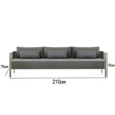 Muebles para patio, al aire libre, impermeables, resistentes al sol, para terraza de jardín, comunidad, asientos de acero inoxidable, sofá, estilo nórdico minimalista.