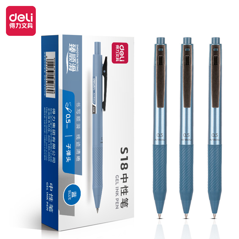 Deli S18/S18-B zhenshun slip 0,5 prensa bala gel pluma Oficina estudiante firma pluma