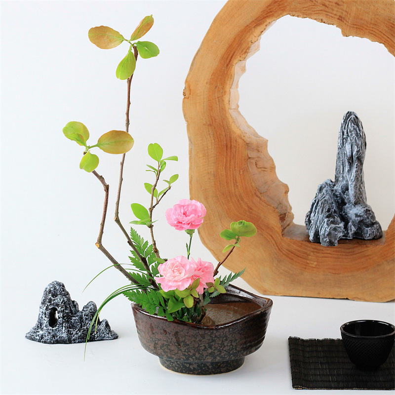 Handmade Ceramic Flower Pots, Zen-Style Flower Arrangement Vessels, Hydroponic Landscape Containers, Flower Vases, Green Plant Desktop Displays