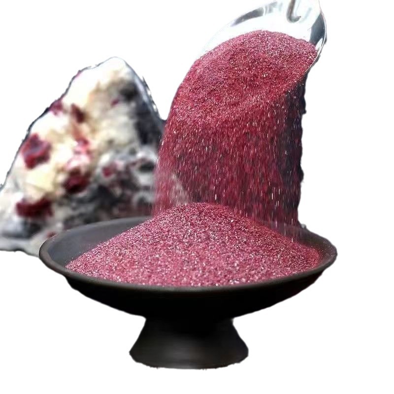 Natural purple gold sand Emperor cinnabar raw stone crushed stone particles real cinnabar powder men's raw ore pendant birth year wholesale