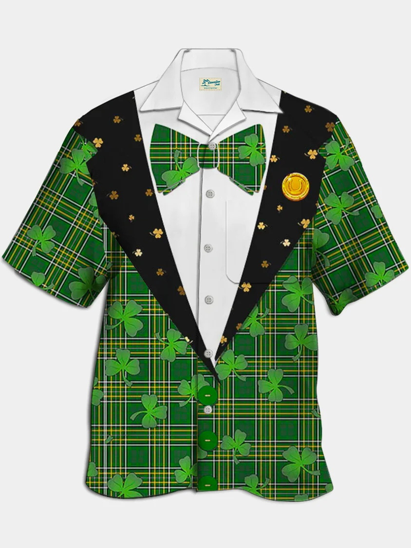 Estación independiente transfronteriza verano nueva camisa impresa digital para hombres tendencia de moda top hawaiano de solapa de manga corta