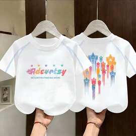 女童卡通短袖t恤2026夏季新款洋气中大童夏装女孩薄款体恤上衣潮