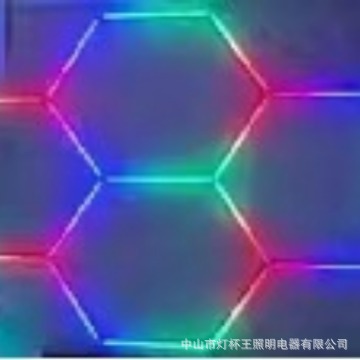 Cinco anillos RGB lámpara de garaje lavado de automóviles 110V lámpara de panal europea y americana ilusión de luz de color multifuncional tubo de lámpara de garaje hexagonal