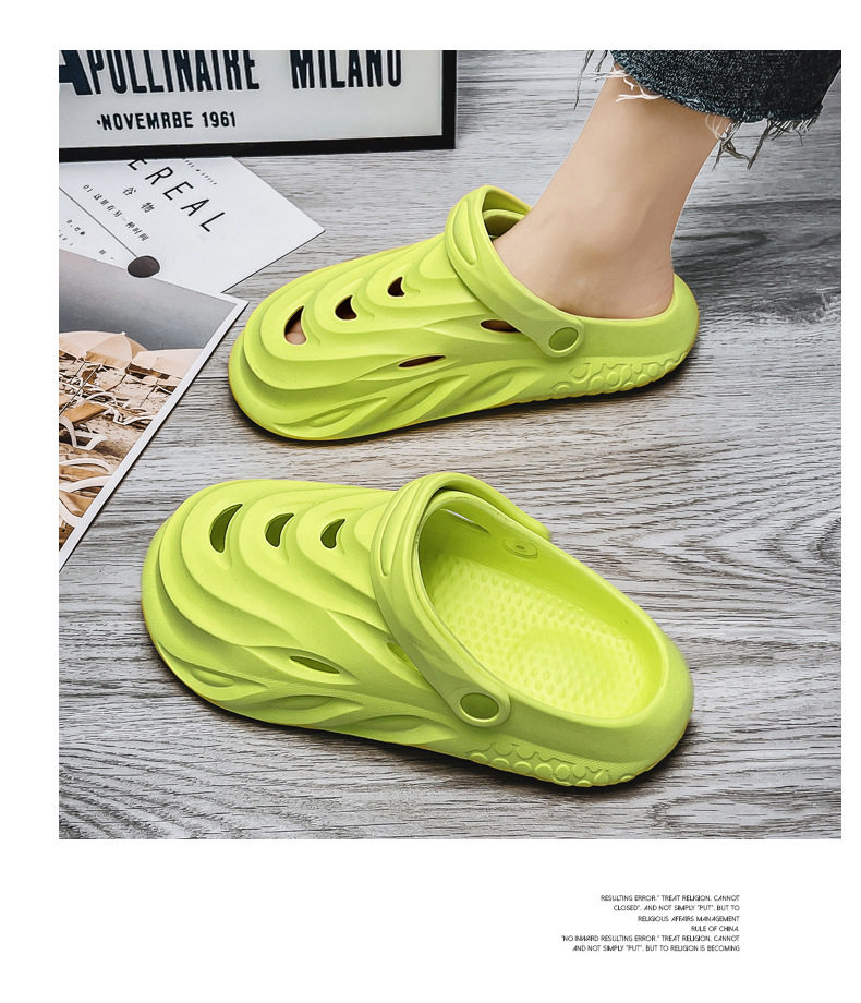 Dép sandal nam bít mũi lỗ thoáng khí kiểu thể thao đi biển — Màu be, Màu trắng, Màu đen, Xanh huỳnh quang chi tiết 21