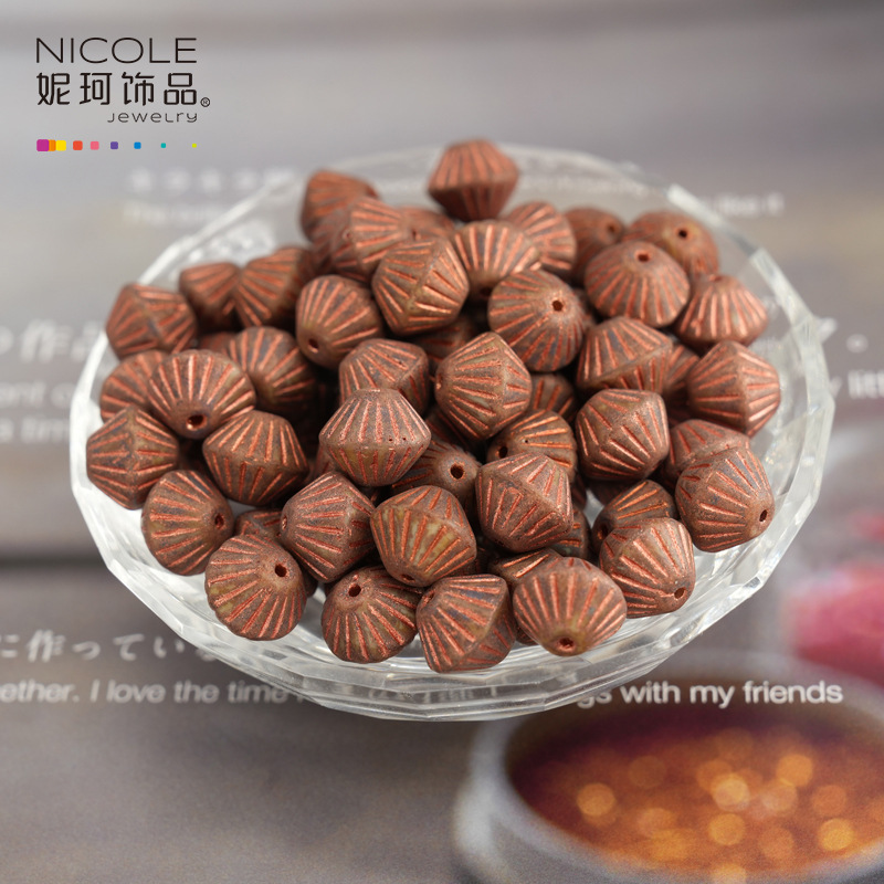 Importado checo Baosha cuentas de linterna de vidrio con cuentas hechas a mano Pulsera de 11mm accesorios de material de bricolaje alrededor de 100 piezas