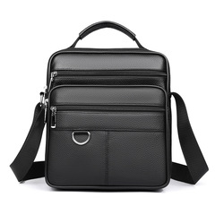 クロスボーダー新作メンズ高級第一層牛革クロスボディバッグ本革ショルダーバッグビジネスカジュアル大容量メンズバッグ