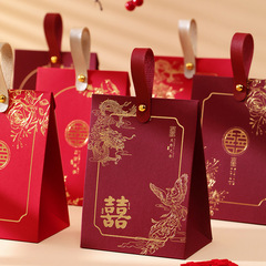 新型結婚喜糖箱高級感中国風糖果箱包装箱結婚式婚約お土産箱空箱