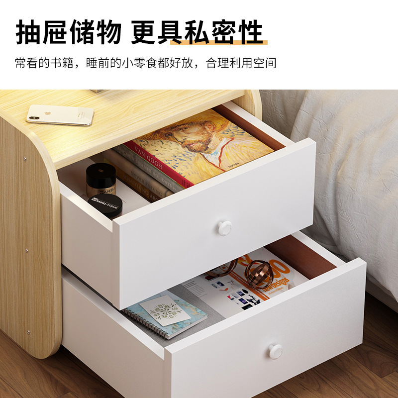 Mesita de noche moderno minimalista dormitorio simple pequeño tres cajones mesita de noche gabinete de almacenamiento en el hogar mini armario