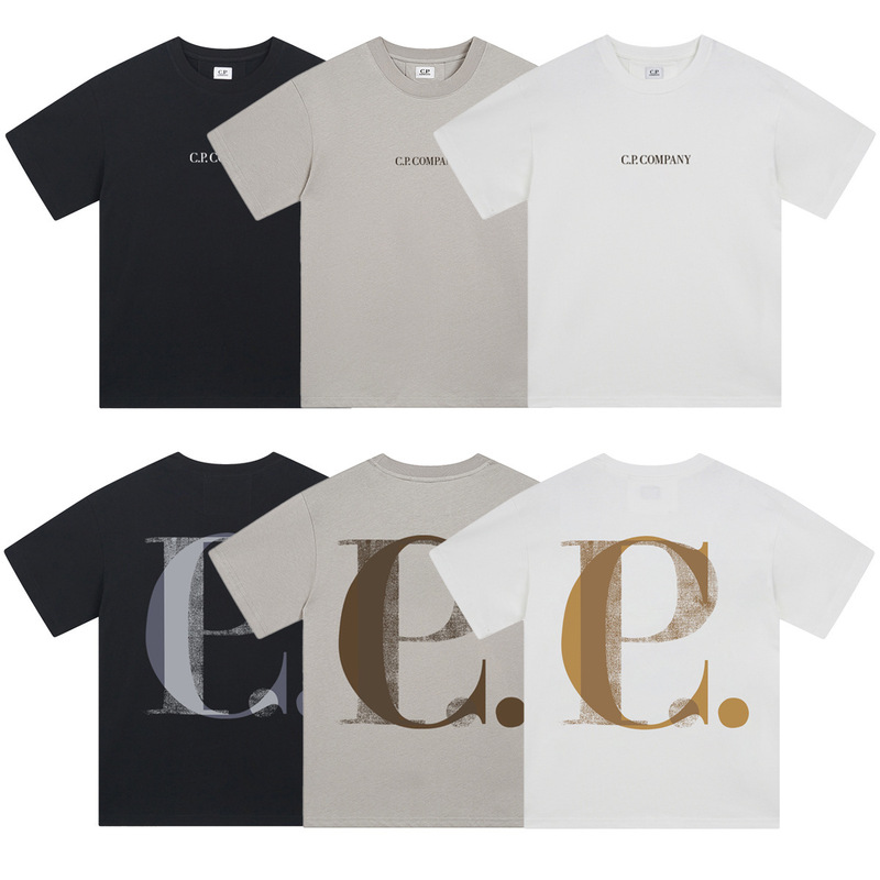 American-Style Cp Cross-Border Foreign Trade Company Round-Neck Casual Printed Pure Cotton Fashionable Comfortable Loose Short-Sleeve Men's T-Shirt