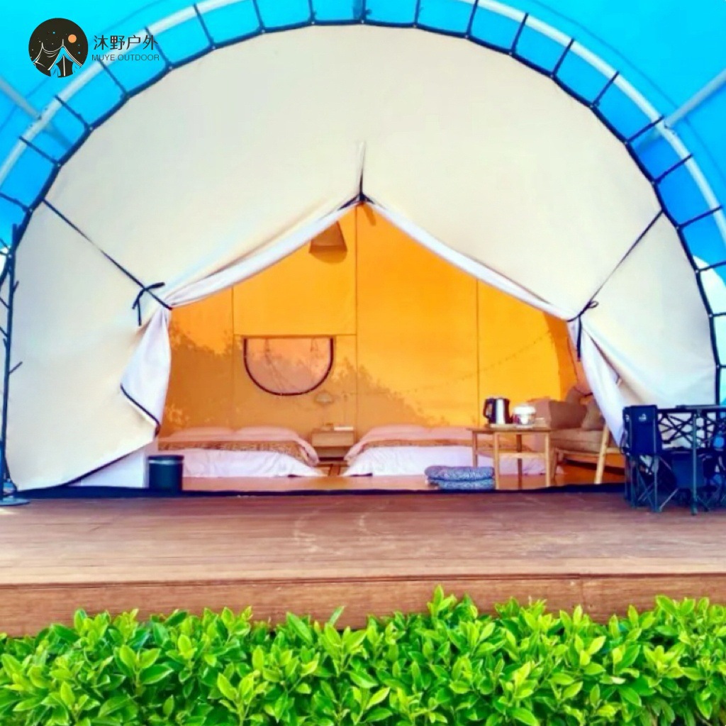 Muye al aire libre gran camping techo tienda Hotel estructura de acero B & B ocio campamento Hotel tienda fabricante