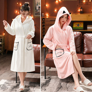 Bath Skirt Adult Couple Nightgown Long Pajamas Home Than Pure Cotton Bathrobe Women's Bathrobe Absorbent Hooded Bath Towel