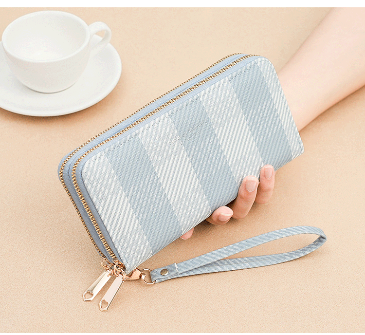 Women's Plaid Pu Leather Zipper Wallets display picture 1