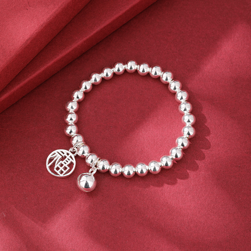 999 pulsera de plata de ley para bebés, cuentas de plata pura, lingotes de bebé para niños saludables y felices, monedas de cobre, cuentas de plata, pulseras