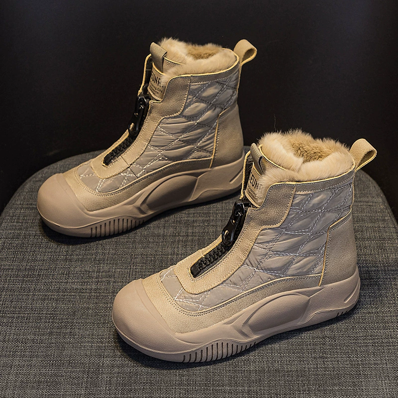 Женские зимние ботинки из натурального меха 2025 года, трендовые, кожаные, на платформе, на толстой подошве, универсальные, повседневные, модные, в стиле «dad shoes»